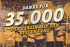 Grafik mit der Aufschrift: "Danke für 35.000 - Der Verein mit den besten Fans!"