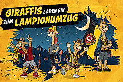 Grafik mit vier Giraffen