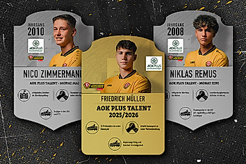 Eine Grafik mit den Spielerplatten der Nachwuchsspieler des Monats.