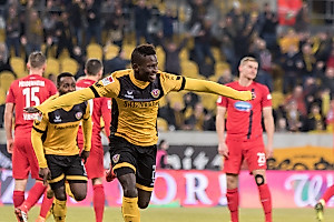 Klasse Auftritt! Moussa Koné erzielte gegen Heidenheim alle drei Dresdner Tore. (Foto: Steffen Kuttner)