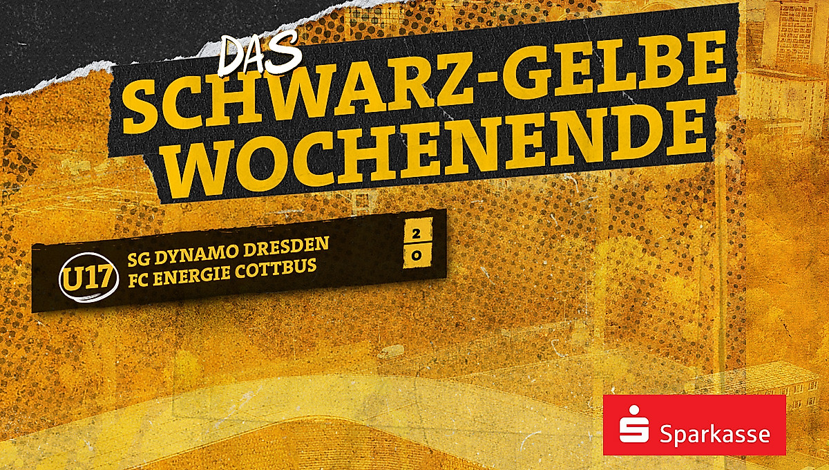 Eine Grafik mit dem Ergebnis der U17 von Dynamo Dresden gegen die U17 von Energie Cottbus (2:0)