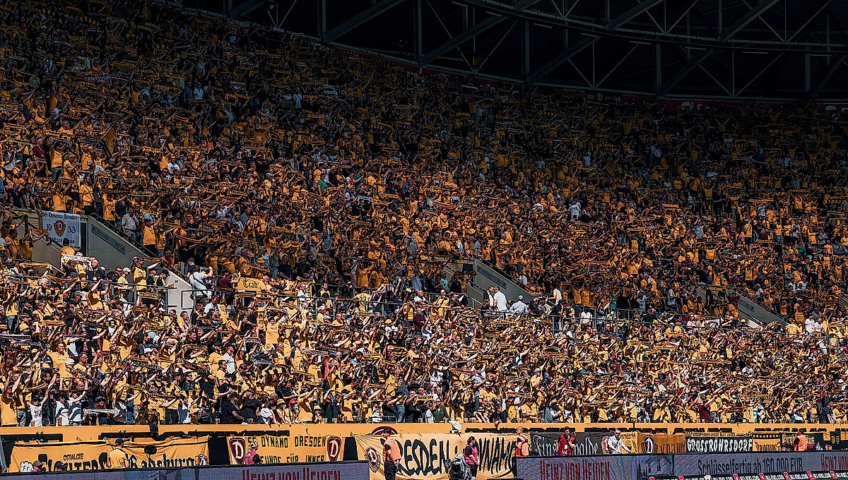 Fans im Rudolf-Harbig-Stadion Dresden