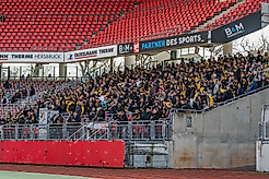 Der Gästeblock im Max-Morlock-Stadion Nürnberg