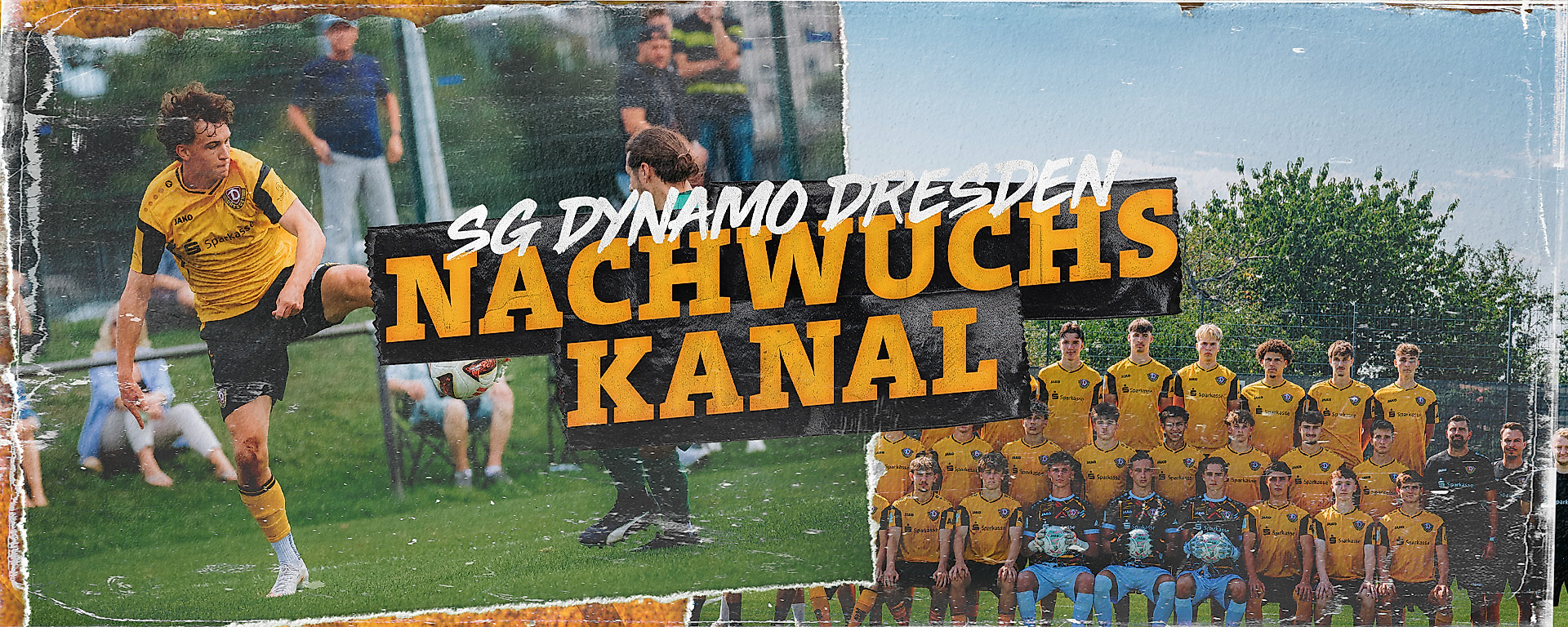 Grafik mit der Aufschrift Dynamo Dresden Nachwuchs Kanal.
