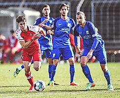 23.02.2021: Die Mannschaft um Trainer Christian Preußer gewinnt mit 4:1 gegen Schott Mainz - der erste Heimsieg des Jahres. Foto: Achim Keller