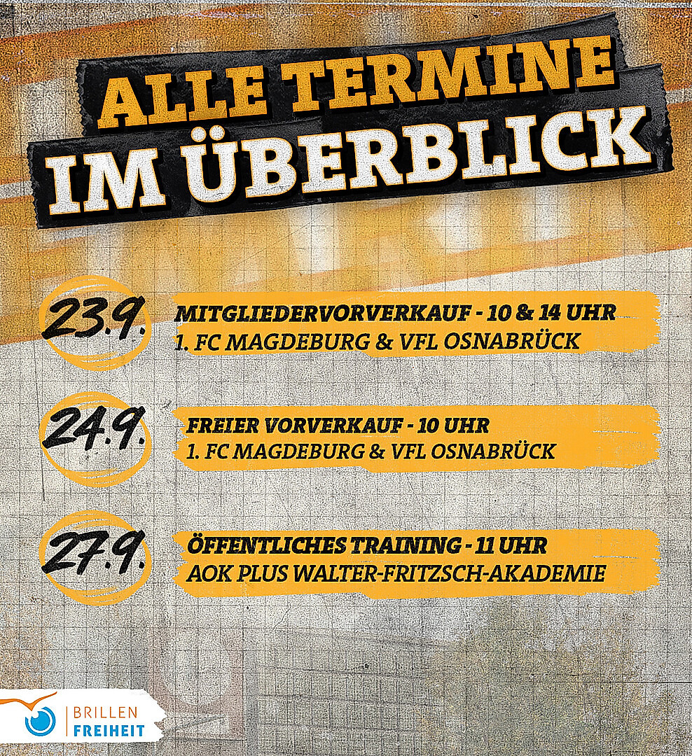 Grafik mit den Terminen der Woche bei Dynamo Dresden