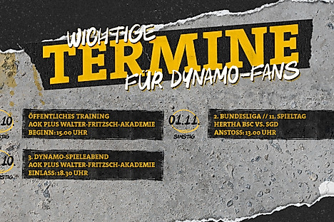 Eine Terminübersicht für Dynamo-Fans in Kalenderwoche 43 2025.