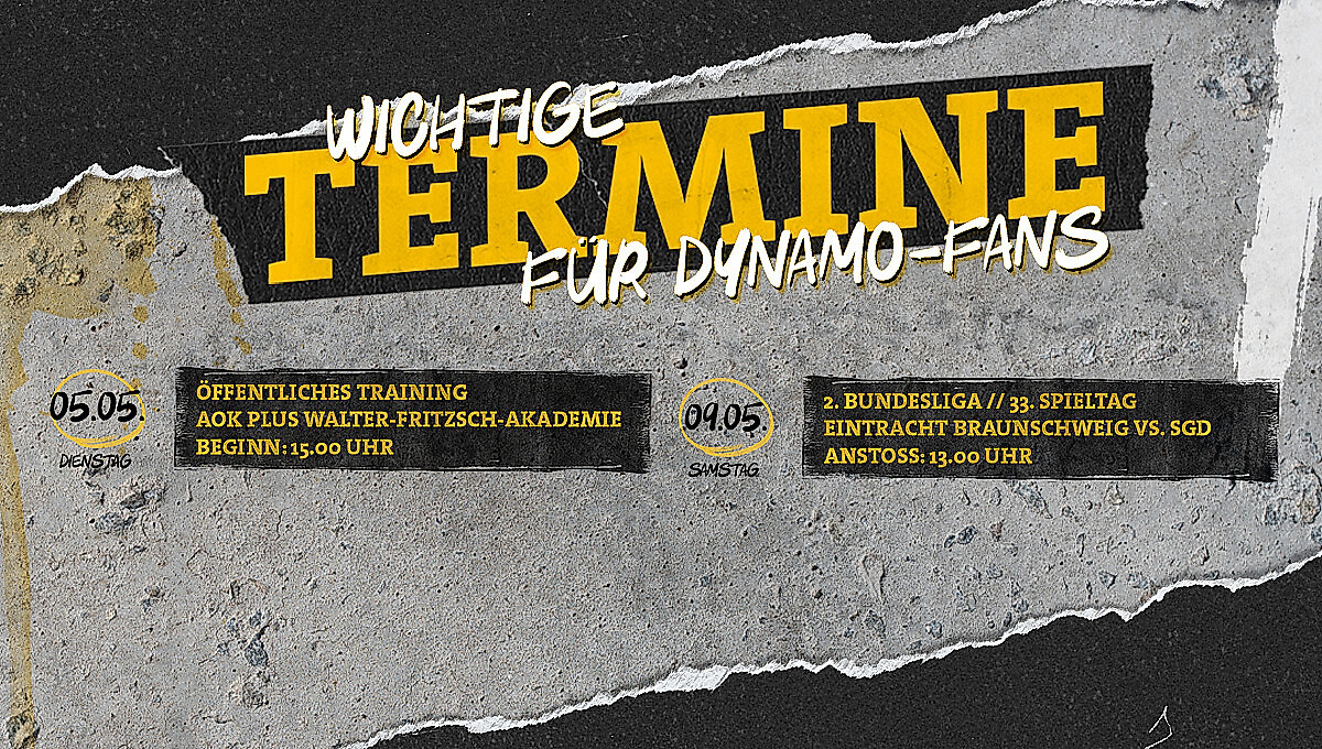 Der Wochenplan mit allen wichtigen Terminen für Dynamo-Fans.