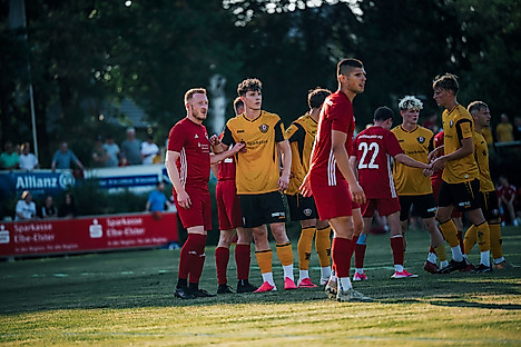 Die Spieler der U21 im Testspiel gegen Hohenleipisch.