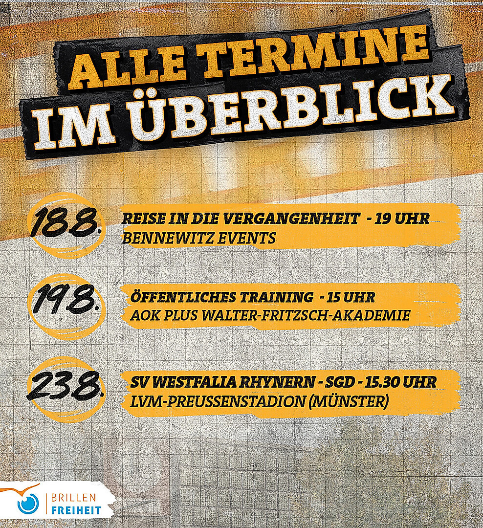 Eine Übersicht an Terminen für Dynamo-Fans in der Kalenderwoche 34 2026