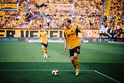 Vincent Vermeij führt den Ball.