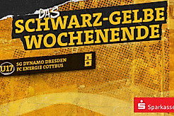 Eine Grafik mit dem Ergebnis der U17 von Dynamo Dresden gegen die U17 von Energie Cottbus (2:0)