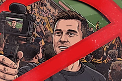 Eine Grafik zum Verbot von Stadionvlogs.