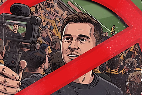 Eine Grafik zum Verbot von Stadionvlogs.
