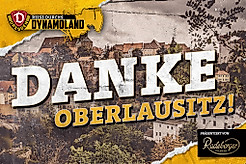 Der Schriftzug "Danke Oberlausitz" vor der Kulisse von Bautzen.