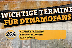 Eine Grafik mit Terminen für Dynamofans.