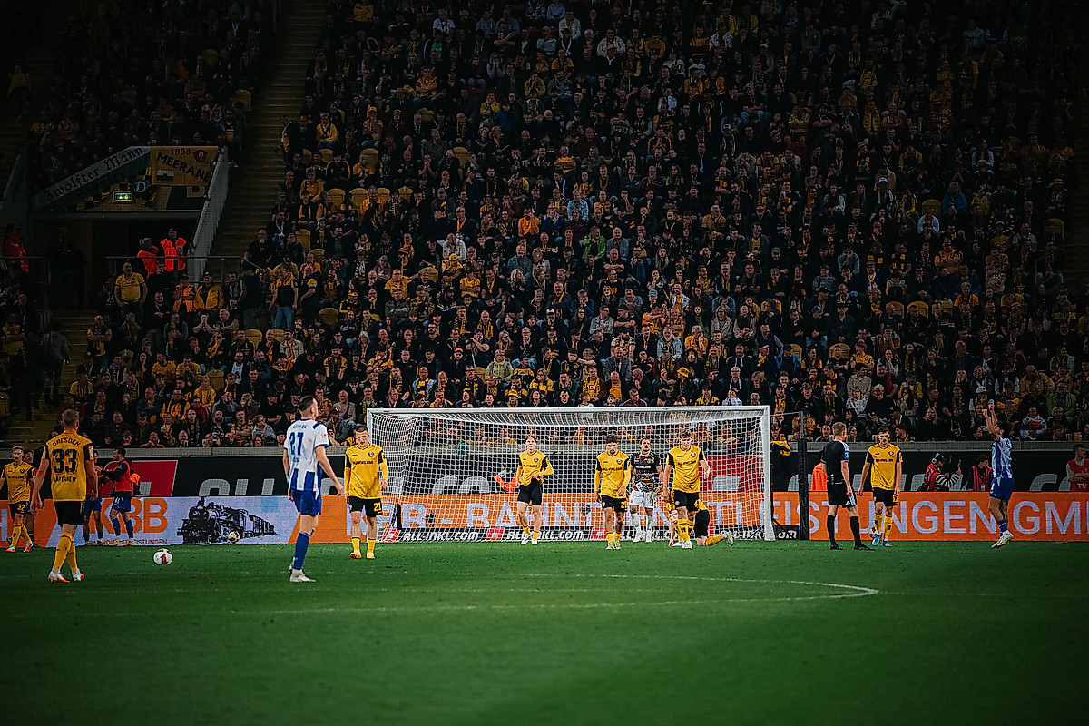 Torjubel von Hertha BSC bei Dynamo Dresden
