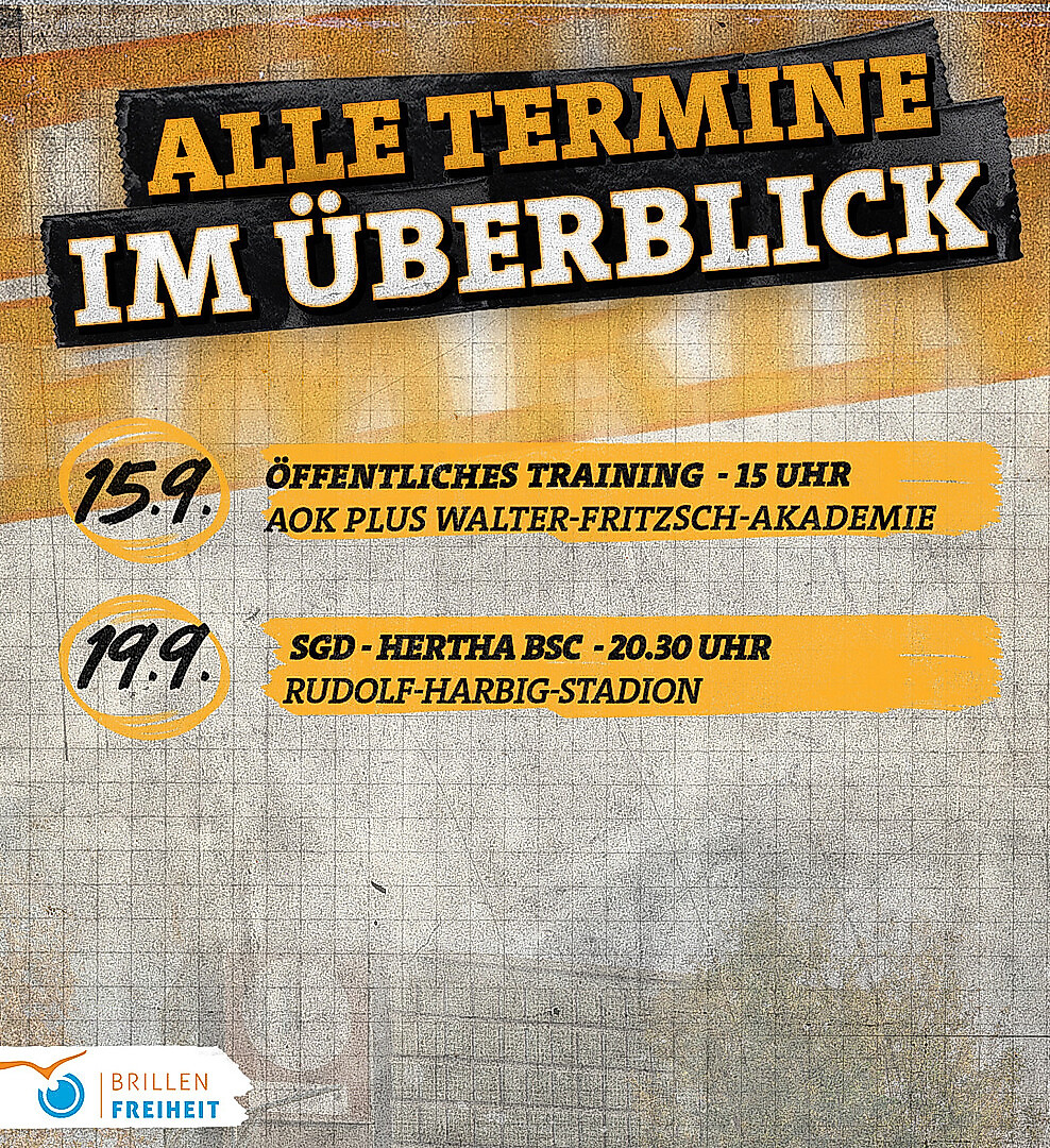 Grafik mit den Terminen der Woche.