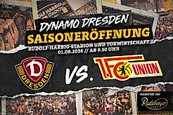 Eine Grafik zur Saisoneröffnung bei Dynamo Dresden am 1. August 2026