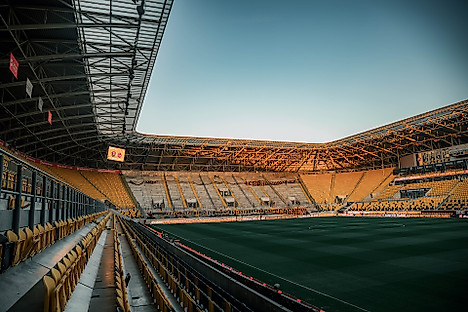 Das Rudolf-Harbig-Stadion in Dresden.