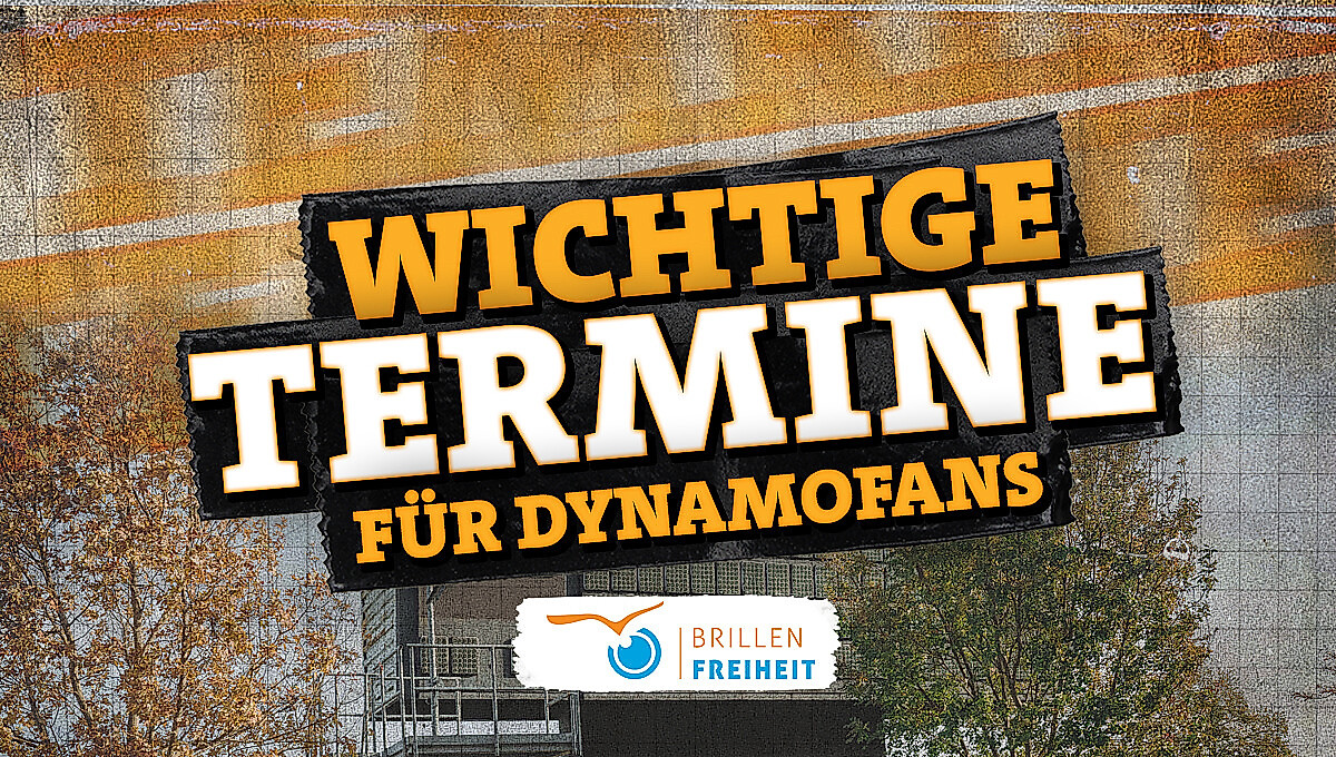 Grafik mit der Aufschrift "Wichtige Termine für Dynamofans"