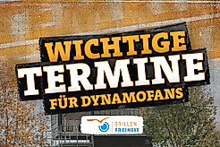 Grafik mit der Aufschrift "Wichtige Termine für Dynamofans"