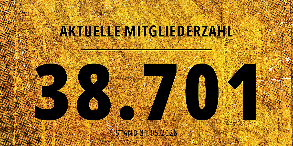 Die aktuelle Mitgliederzahl mit Stand vom 31. Mai 2026: 38.701