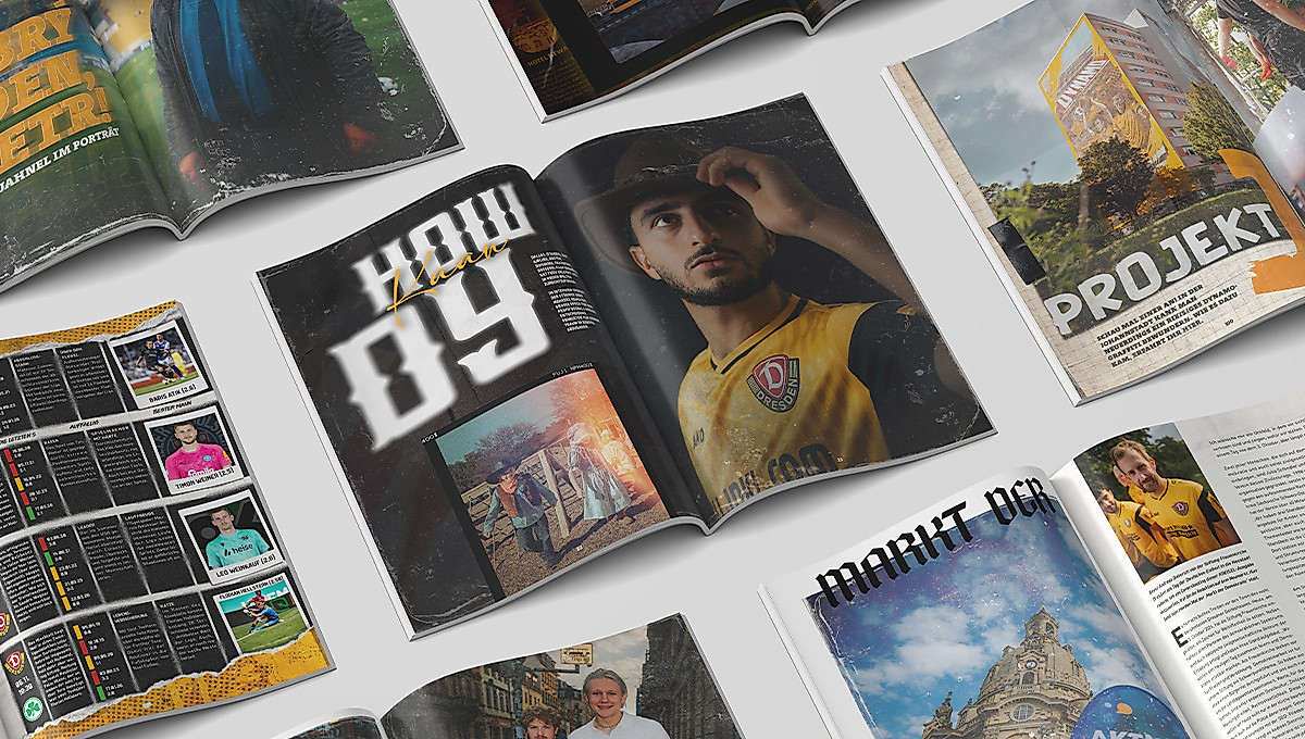 EIne Grafik mit mehreren aufgeschlagenen Magazinen