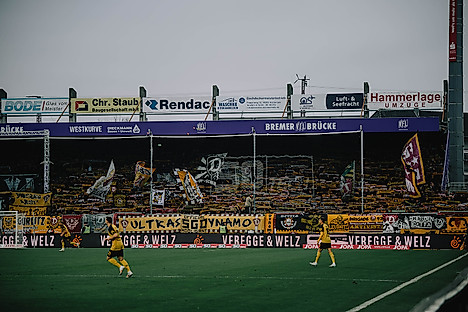 Gästeblock im Stadion an der Bremer Brücke in Osnabrück