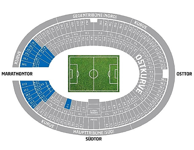 Der Blockplan des Olympiastadions Berlin.
