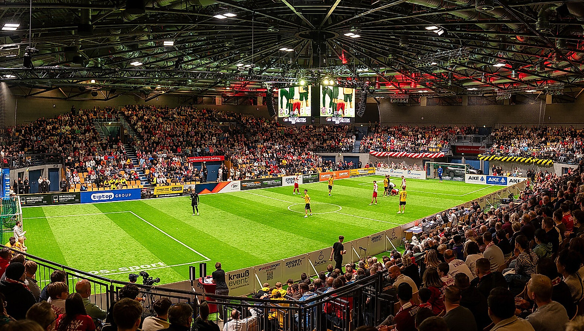 Die Sparkassen-Arena Zwickau beim Finale der ZEV Hallenmasters 2026