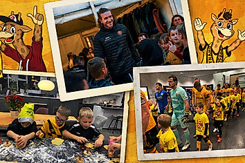 Eine Grafik mit verschiedenen Bildern von Veranstaltungen der Giraffenbande.