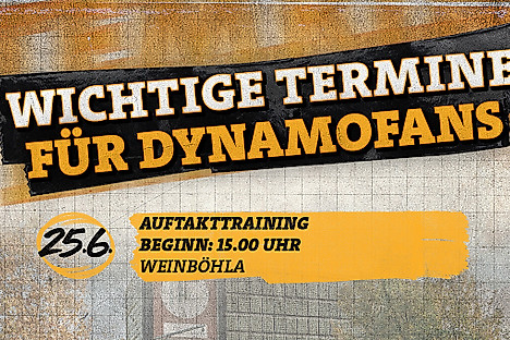 Eine Grafik mit Terminen für Dynamofans.