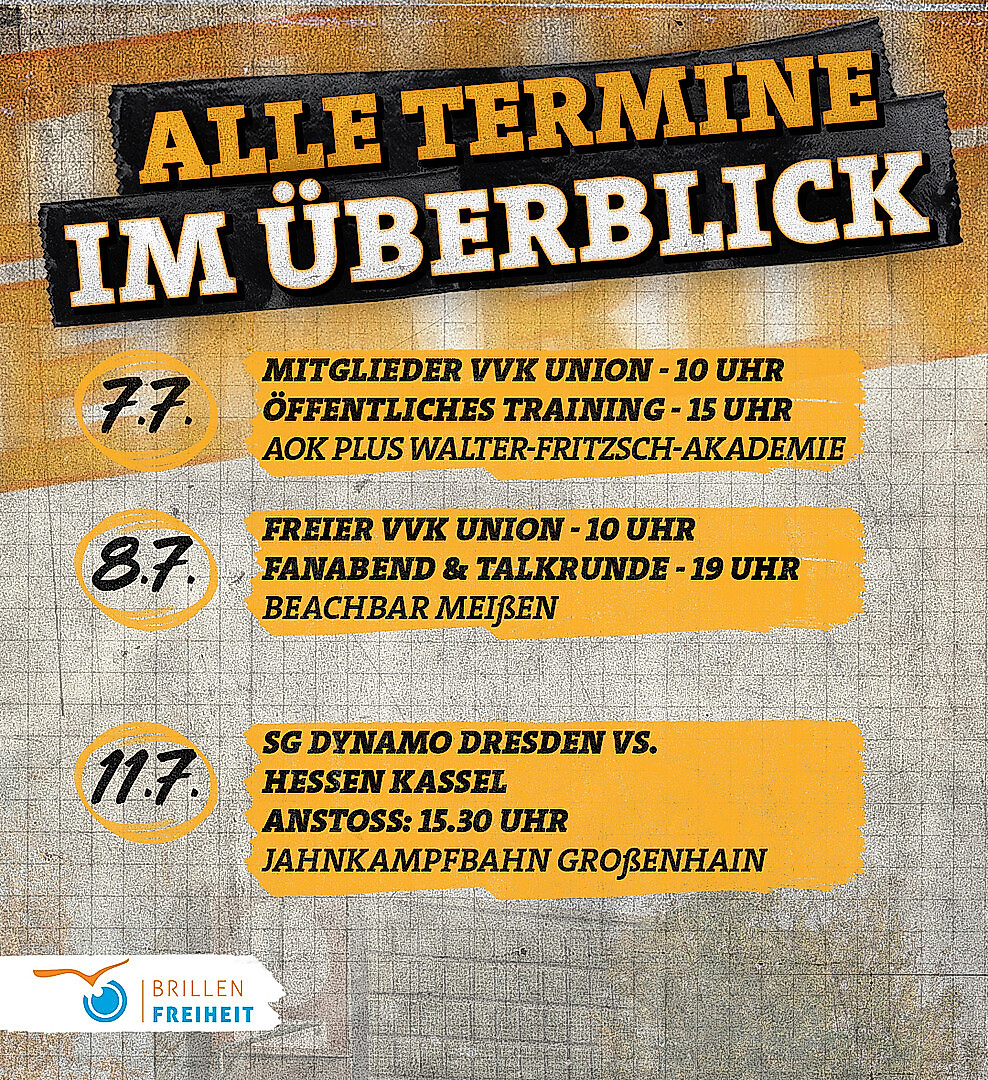 Termine für Dynamo-Fans in der Kalenderwoche 28 2026.