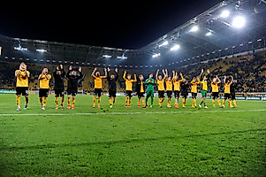 Die Spieler feierten den Viertelfinaleinzug mit den Fans.