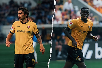 Julian Pauli und Kofi Amoako im Trikot der SGD.