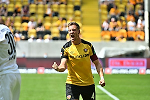 Tim Knipping führte das Zweitliga-Team der SGD gegen den FC Ingolstadt in Vertretung für den verletzten Kapitän Sebastian Mai aufs Feld. | Dennis Hetzschold