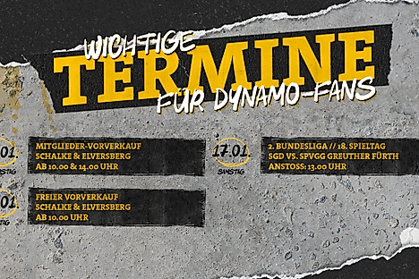 Eine Terminübersicht mit wichtigen Daten für Dynamo-Fans in der Woche vom 12.-18. Januar 2026