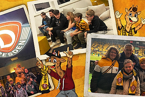 Eine Grafik mit verschiedenen Bildern von Veranstaltungen der Giraffenbande.