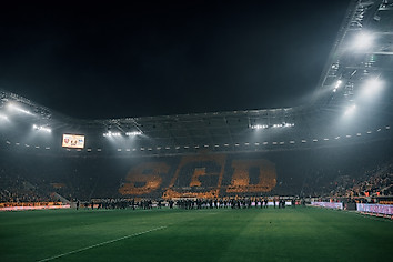 Polizeikräfte auf dem Spielfeld während des Heimspiels gegen Hertha BSC.