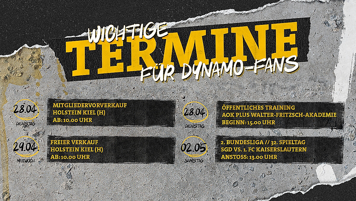 Wichtige Termine für Dynamo-Fans in einer Grafik