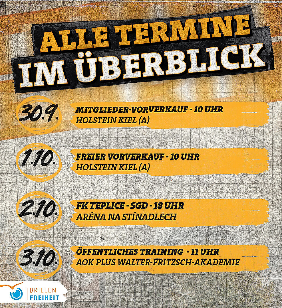 Grafik mit den Terminen der Woche.