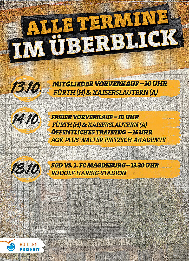 Grafik mit den Terminen der Woche.
