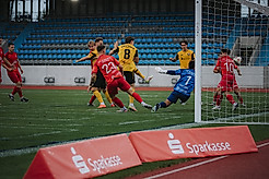 Torschuss von Dynamos U21 gegen Wernigerode