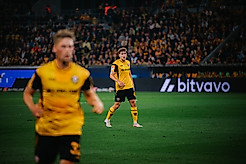 Friedrich Müller im Heimspiel im Rudolf-Harbig-Stadion.