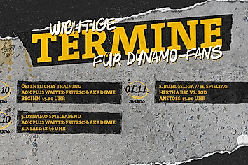 Eine Terminübersicht für Dynamo-Fans in Kalenderwoche 43 2025.