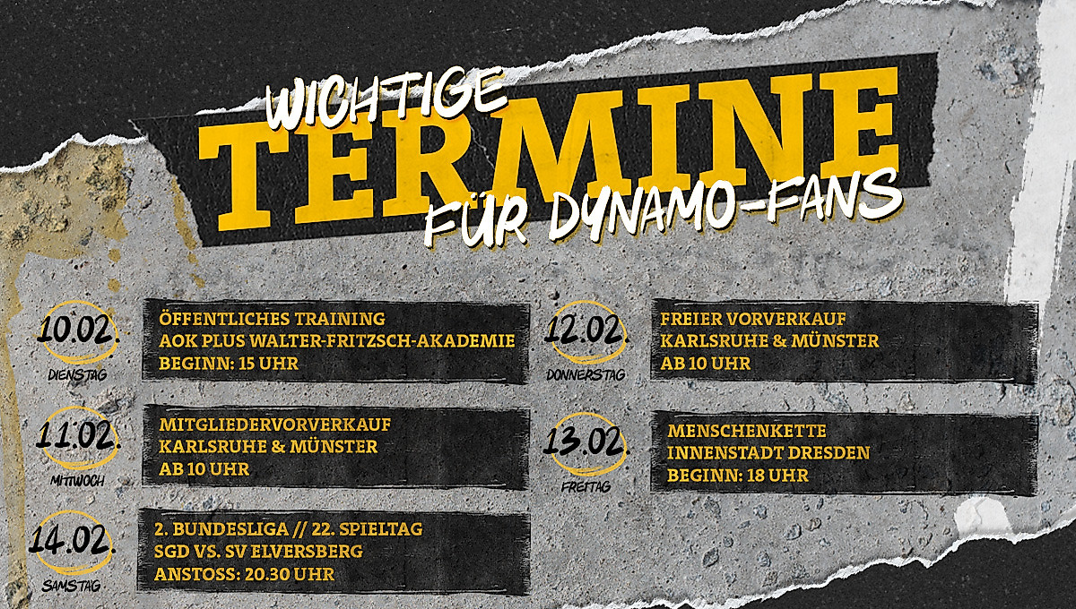 Die Wochenplan-Grafik mit den wichtigsten Terminen für Dynamofans.