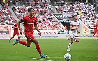 Max Rosenfelder during his Bundesliga debut against Stuttgart. 
