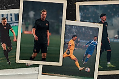 Niklas Hauptmann, Vincent Vermeij, Tim Schreiber und Thomas Keller beim Spiel gegen den 1. FC Magdeburg.