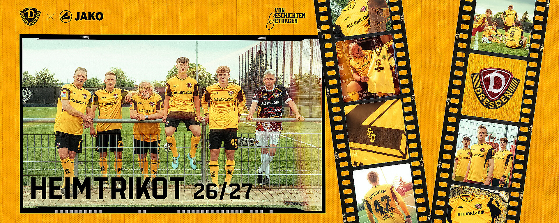 Grafik mit dem Dynamo-Heimtrikot der Saison 2026/27